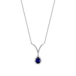 0.95 Carat Diamond Sapphire Necklace