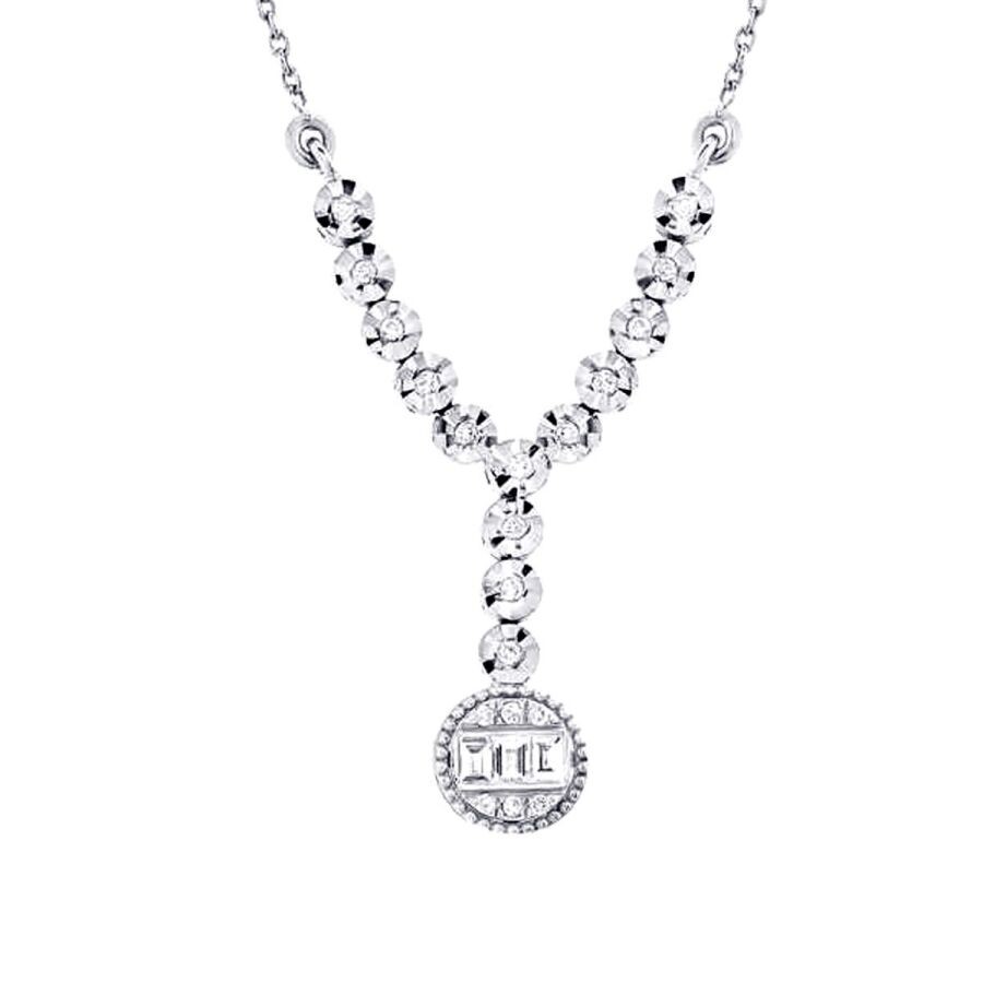 0.24 Carat Diamond Baguette Necklace