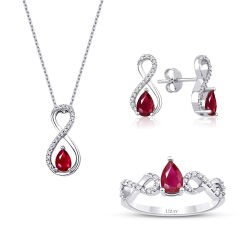 2.72 Carat Diamond Drop Ruby Set