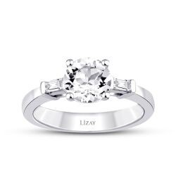 1.63 Carat Diamond White Topaz Ring