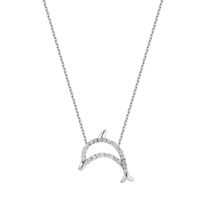 0.11 Carat Diamond Dolphin Necklace