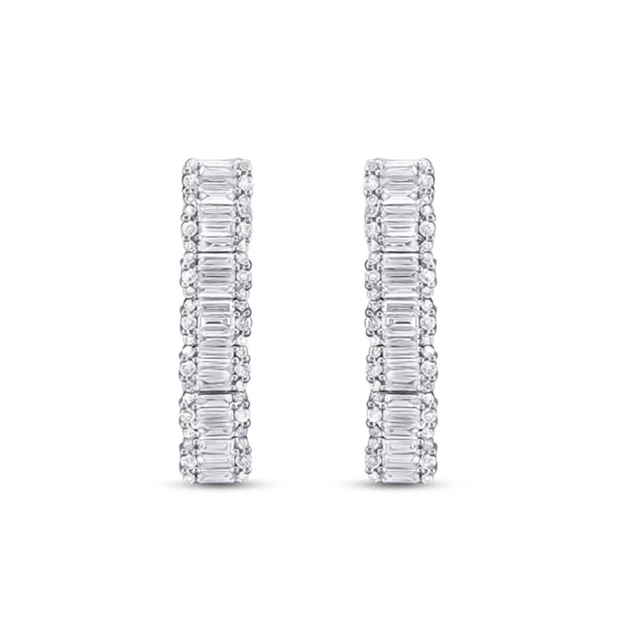 1.42 Carat Diamond Baguette Earrings
