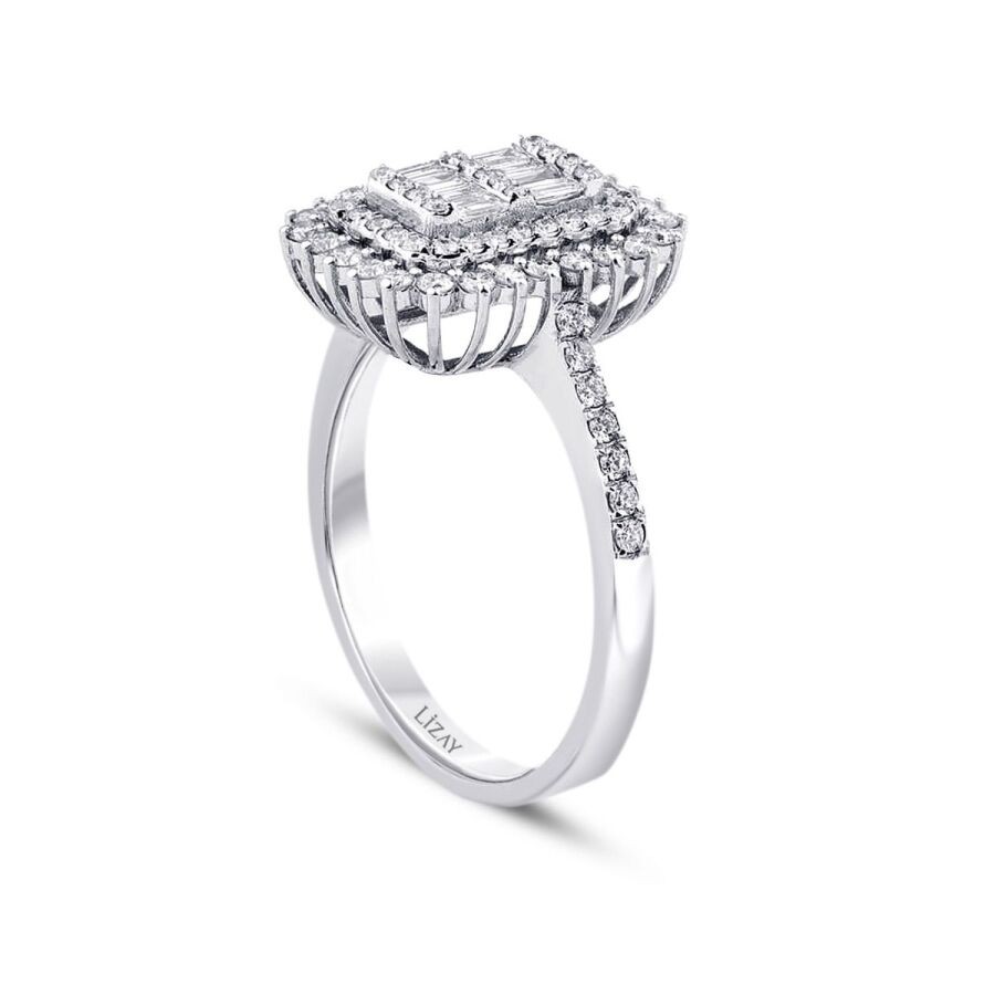 0.79 Carat Diamond Baguette Ring