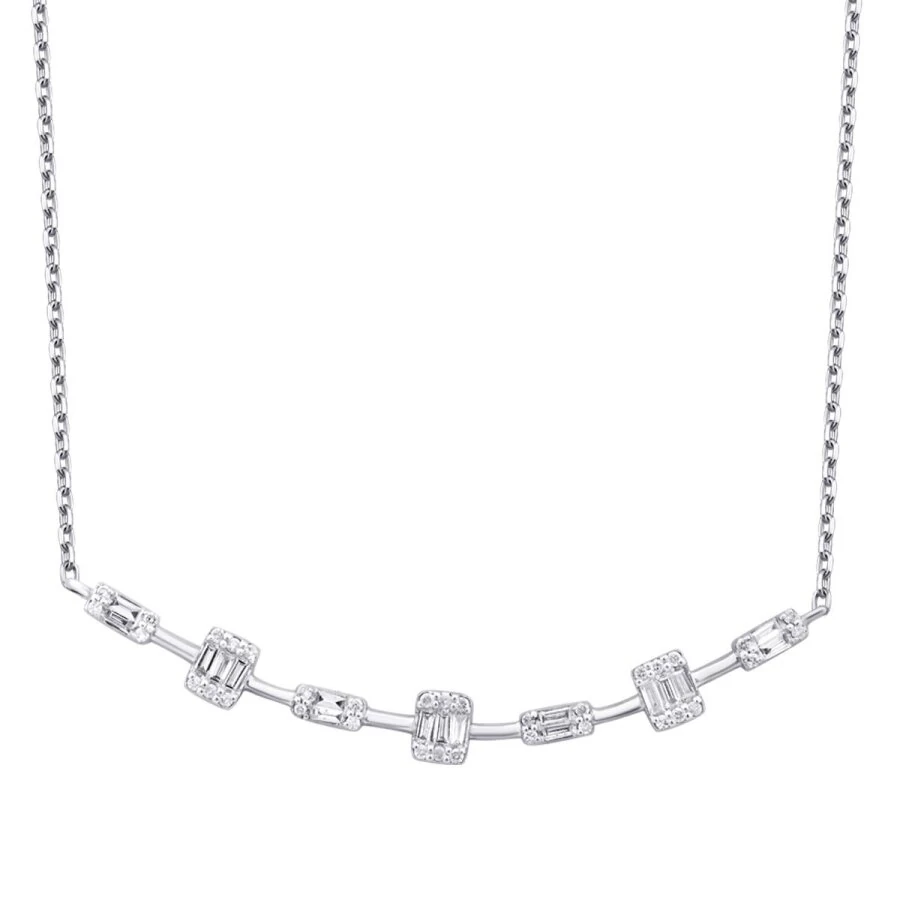 0.33 Carat Diamond Baguette Necklace