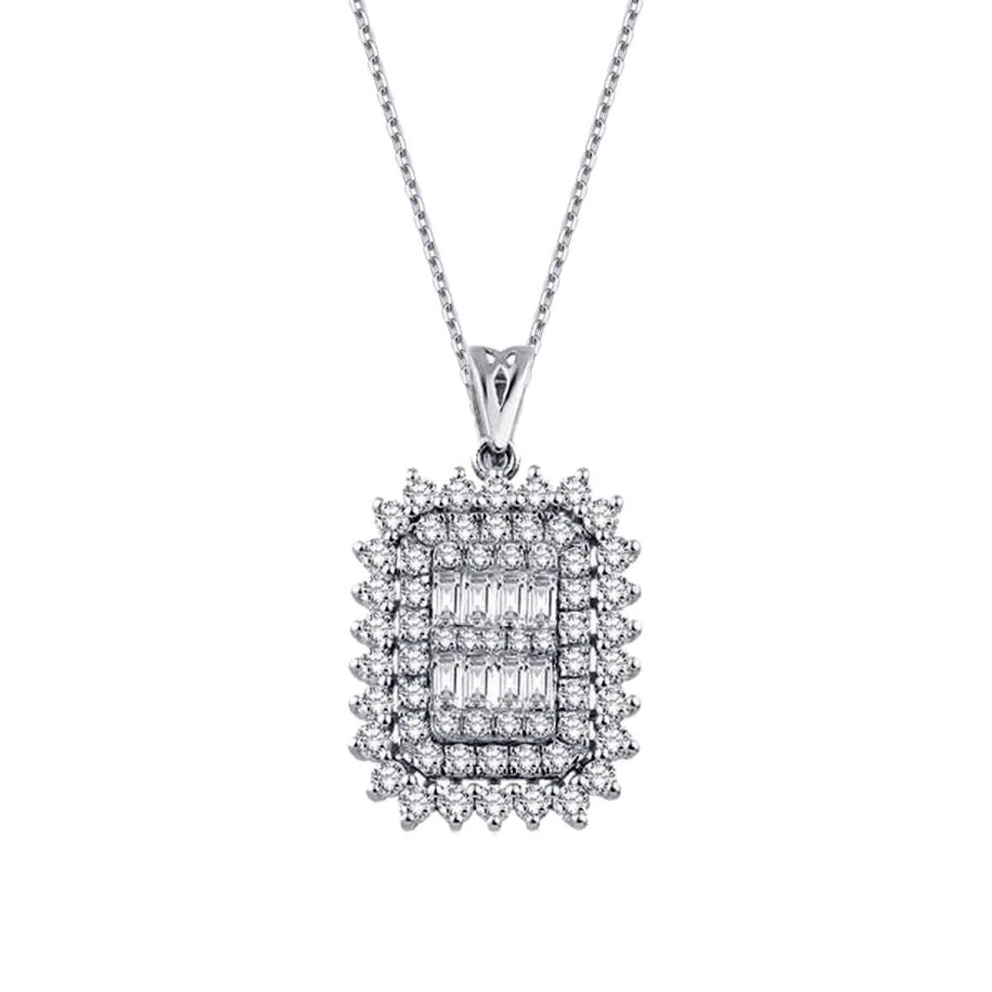 0.63 ct. Diamant Baguette Halskette