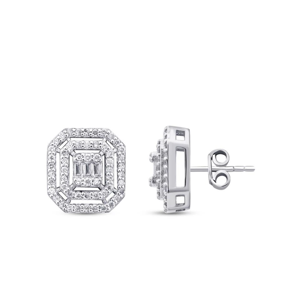 0.47 Carat Diamond Baguette Earrings