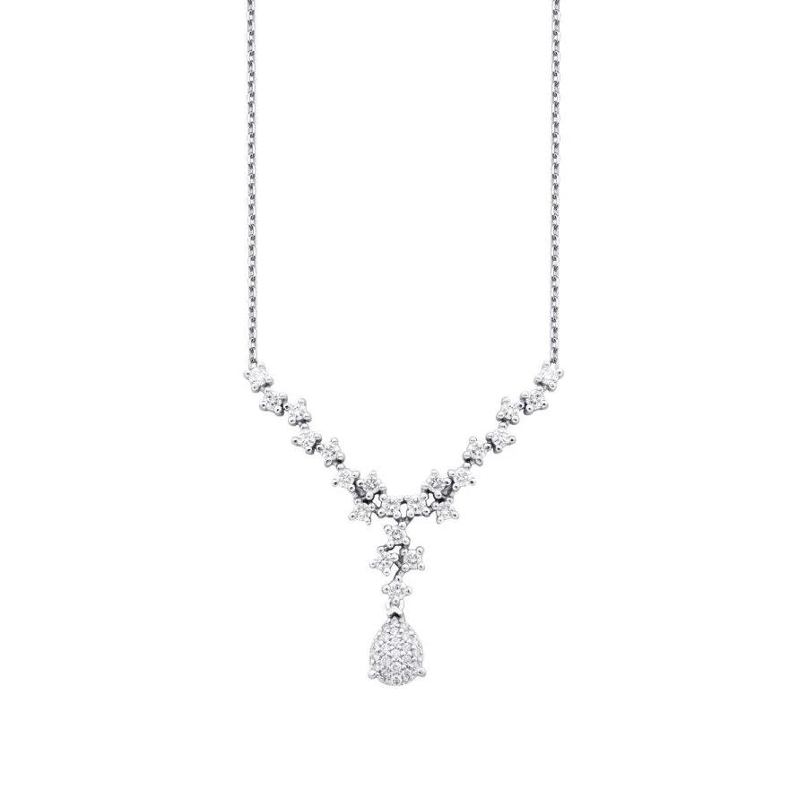 0.54 Carat Diamond Pear Trend Necklace