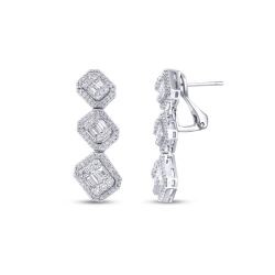 1.30 Carat Diamond Baguette Earrings