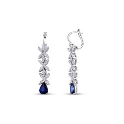 3,51 Karat Diamant Saphir Ohrringe