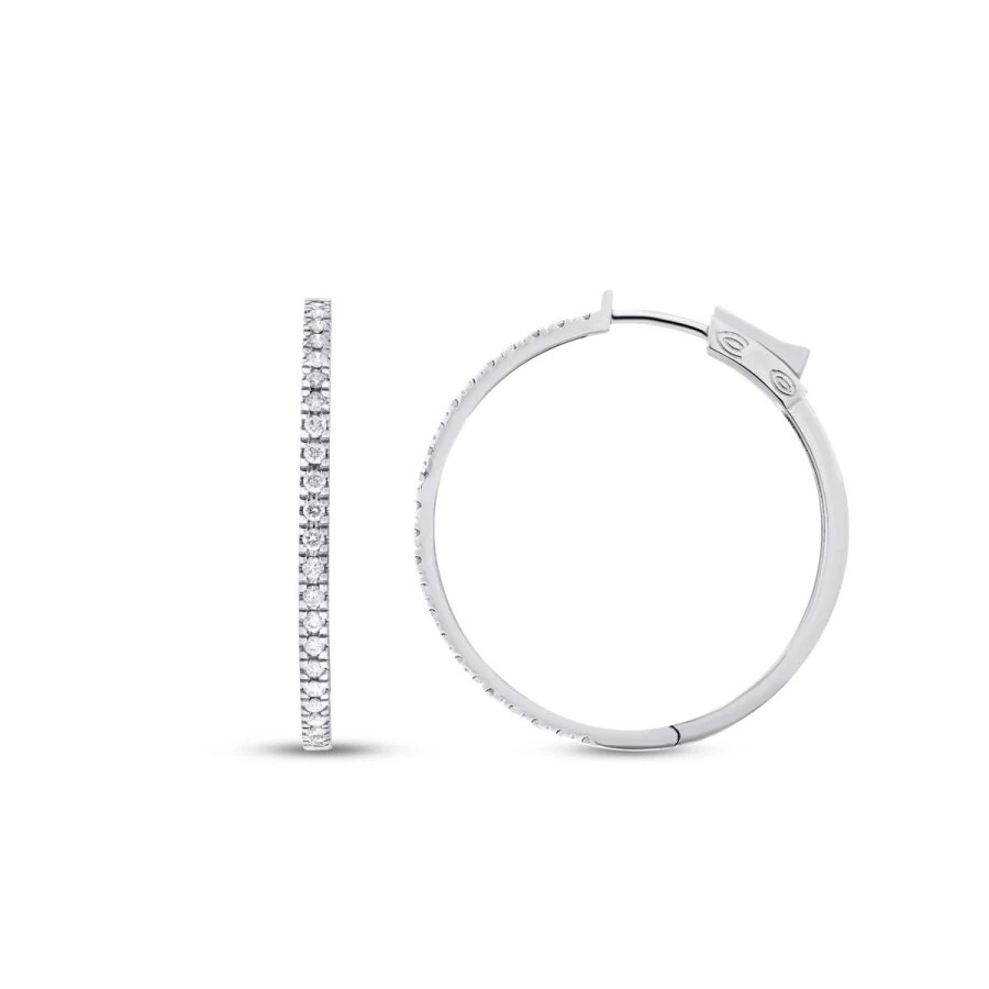 0.74 Carat Diamond Hoop Earrings