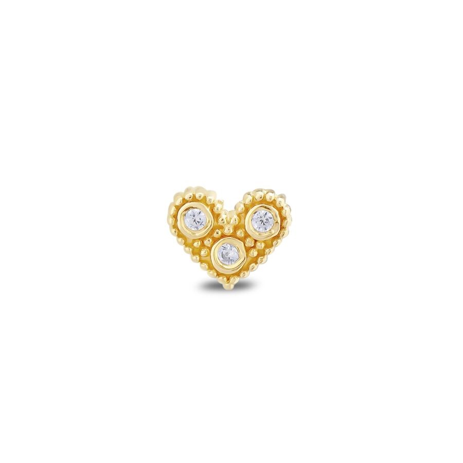 Gold Heart Tragus Earring