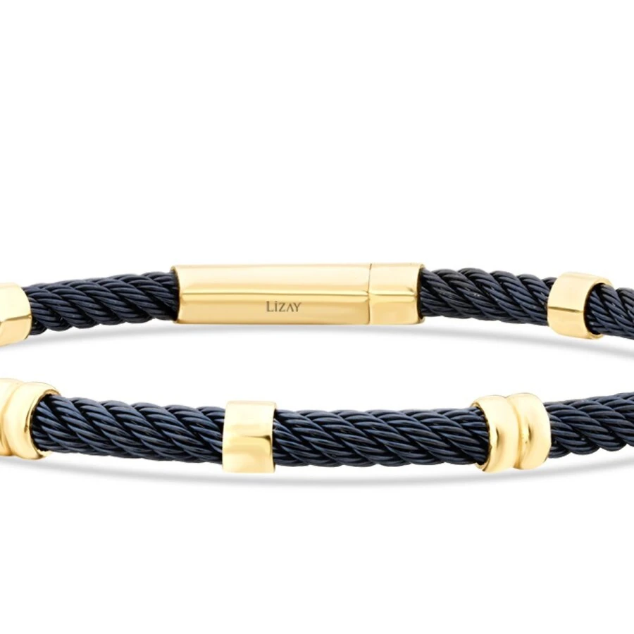 Gold Spiral-Detail Men’s Bracelet