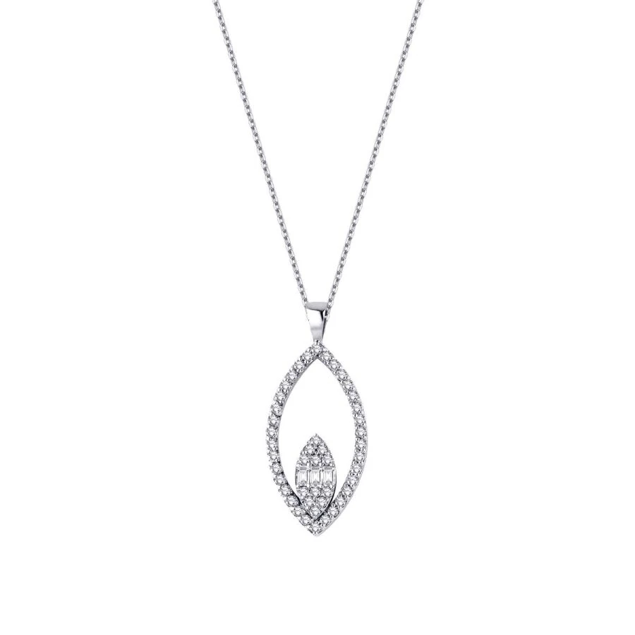 0.27 Carat Diamond Baguette Necklace