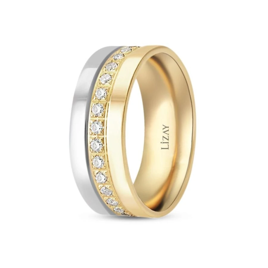 Gold Two-Tone Wedding Band