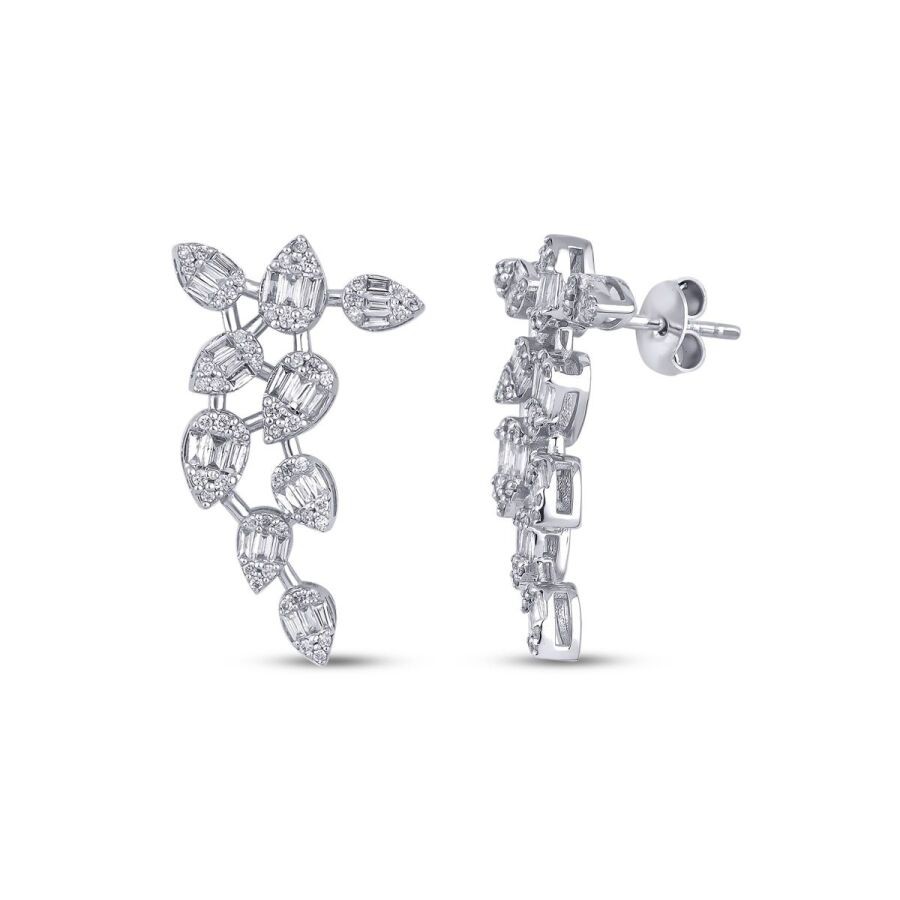 0.87 Carat Diamond Baguette Earrings