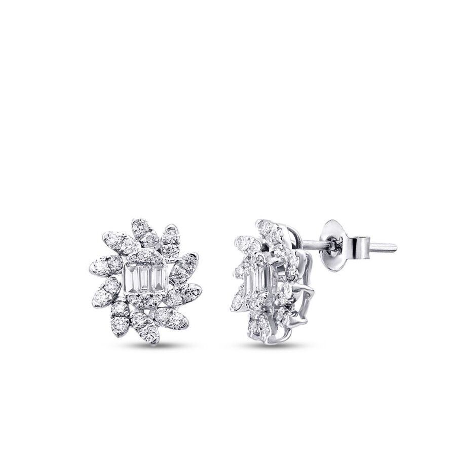 0.80 Carat Diamond Baguette Earrings