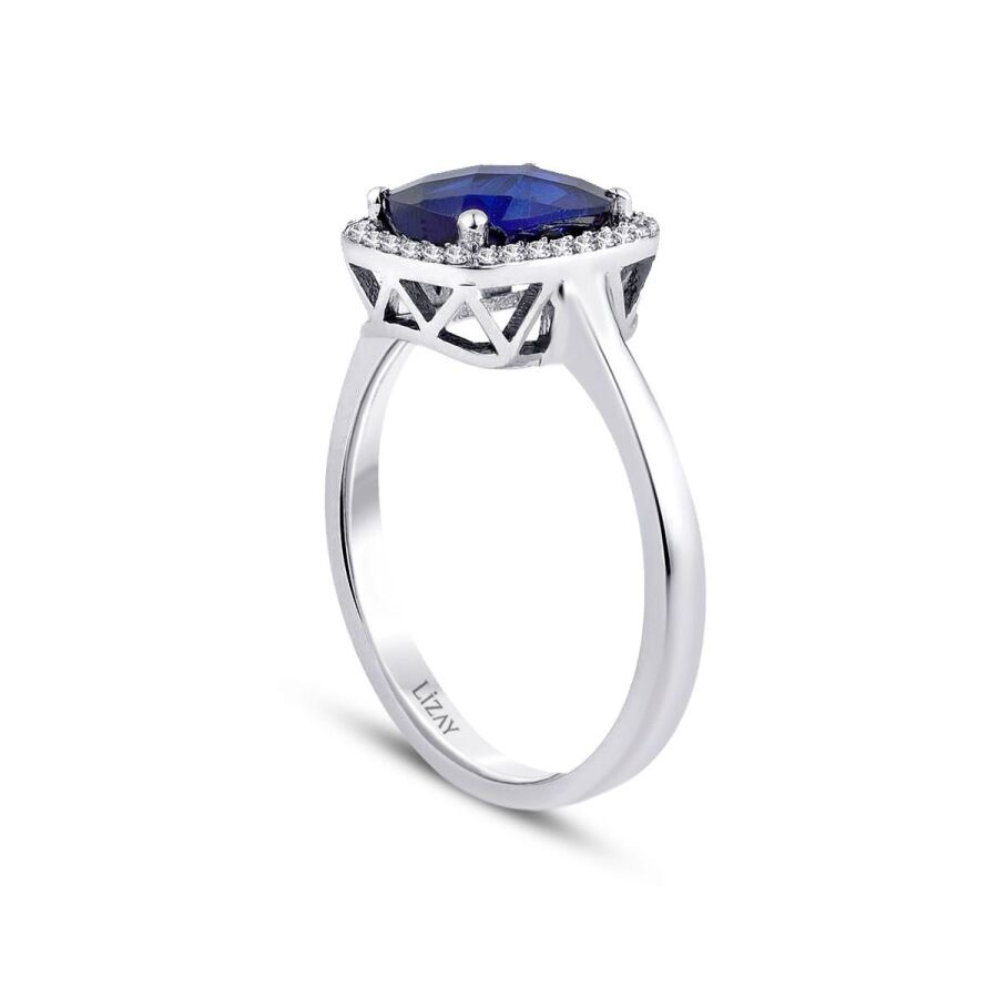 2.27 Carat Diamond Sapphire Ring