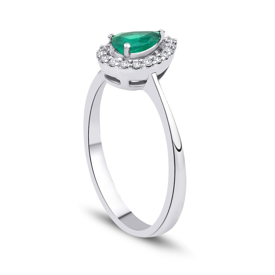 0.47 Carat Diamond Emerald Ring