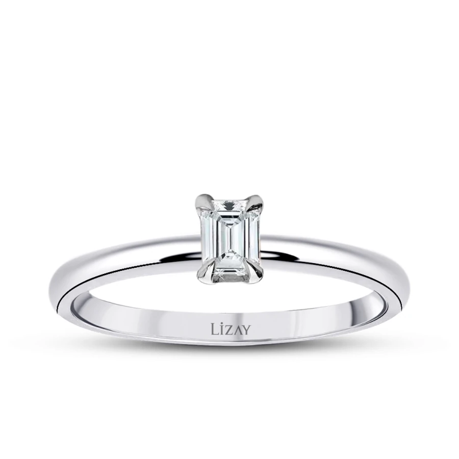 0.30 Carat Diamond Emerald Cut Solitaire Engagement Ring