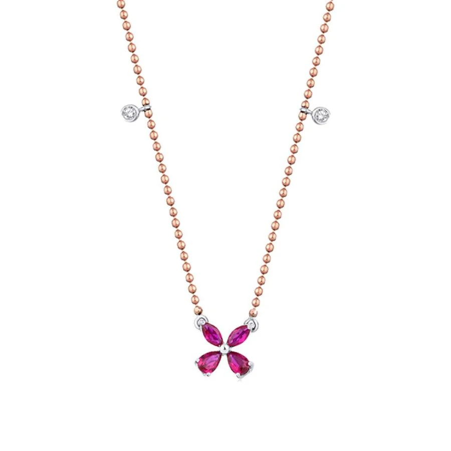 0.47 Carat Diamond Ruby Necklace