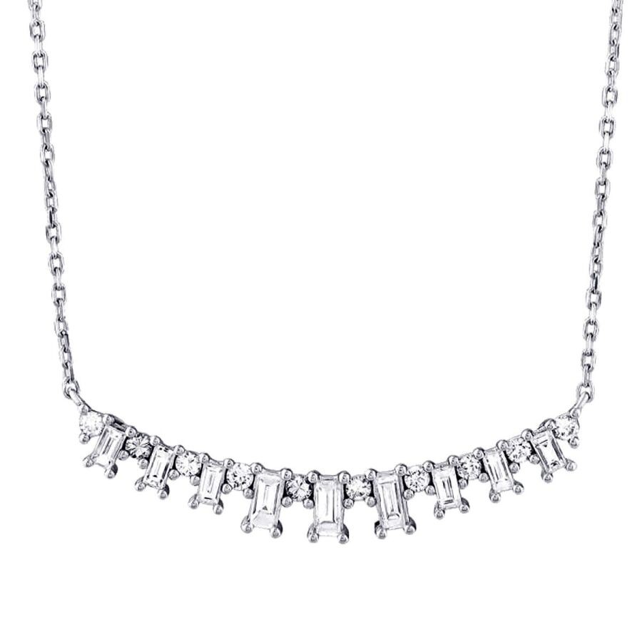 0.72 Carat Diamond Baguette Necklace