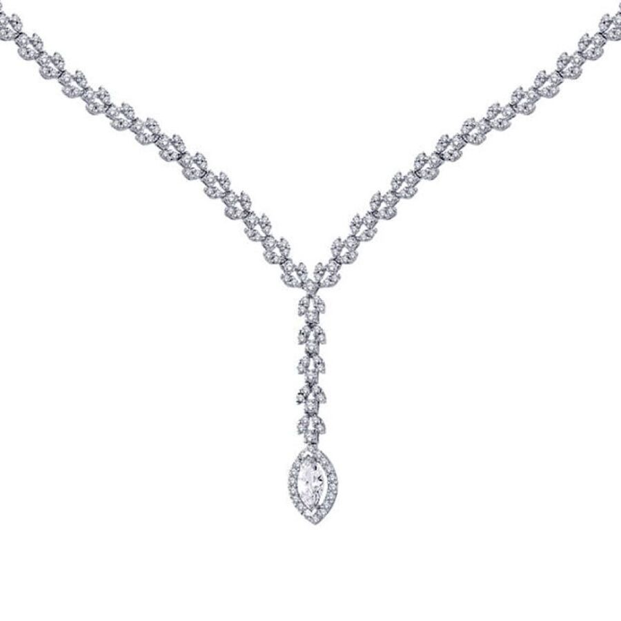 Gold Marquise Tennis Necklace