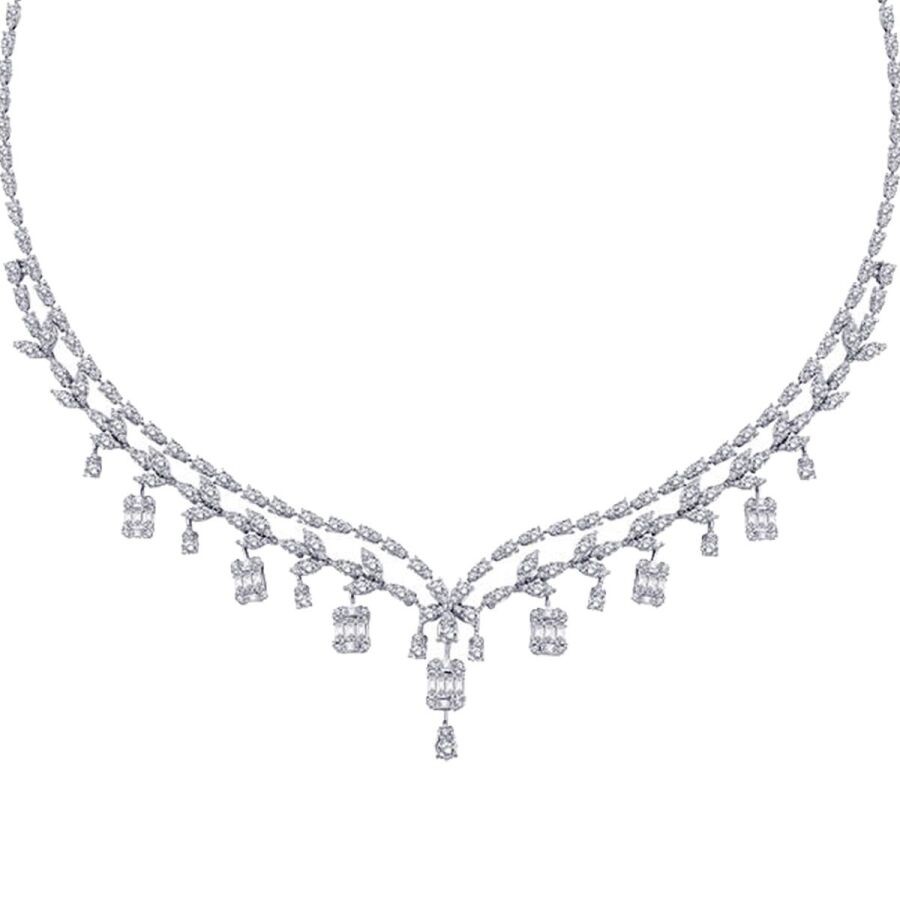 9.75 Carat Diamond Baguette Necklace