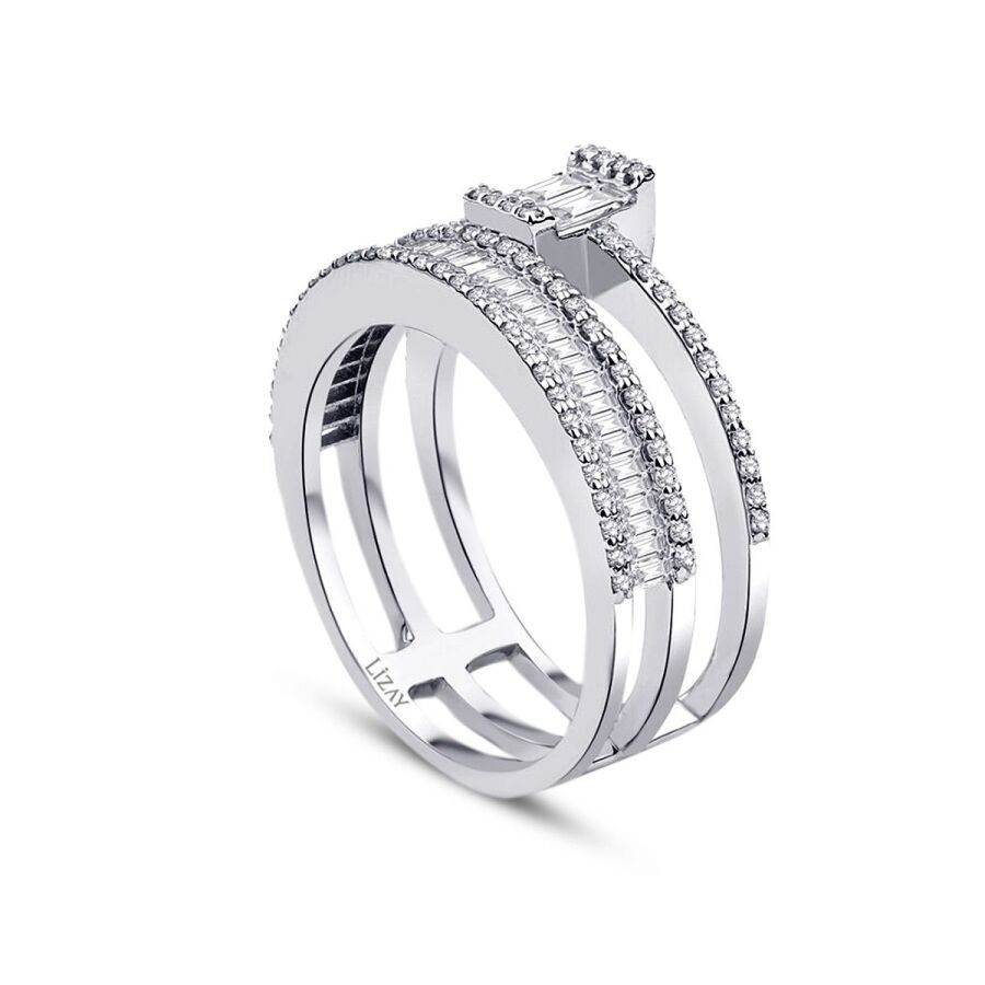0.77 Carat Diamond Baguette Ring