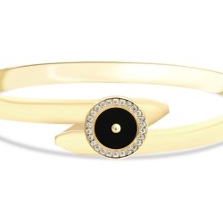 Gold Schwarz-Emaille Armreif