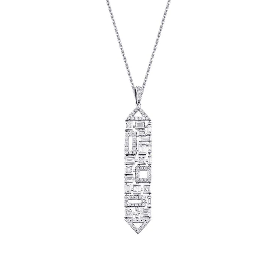 0.63 Carat Diamond Baguette Necklace