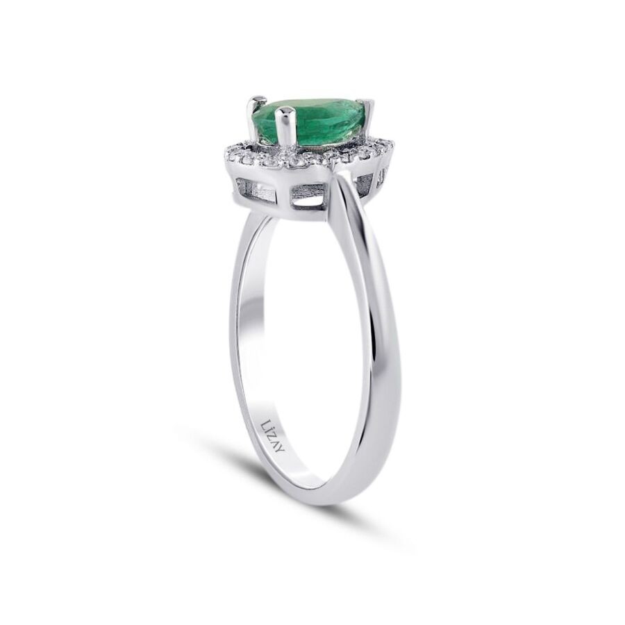 0.54 Carat Diamond Emerald Ring