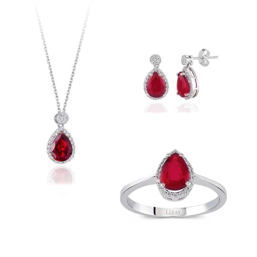 4.50 Carat Diamond Ruby Set