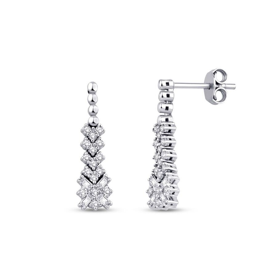 0.50 Carat Diamond Baguette Earrings