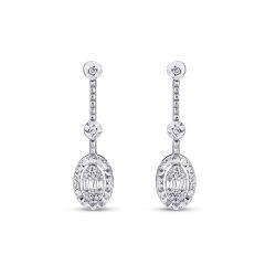 0.14 Carat Diamond Baguette Earrings