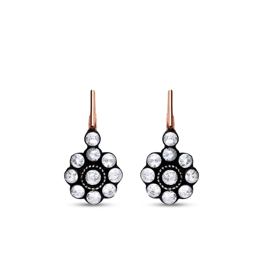 1.22 Carat Diamond Rose Earrings