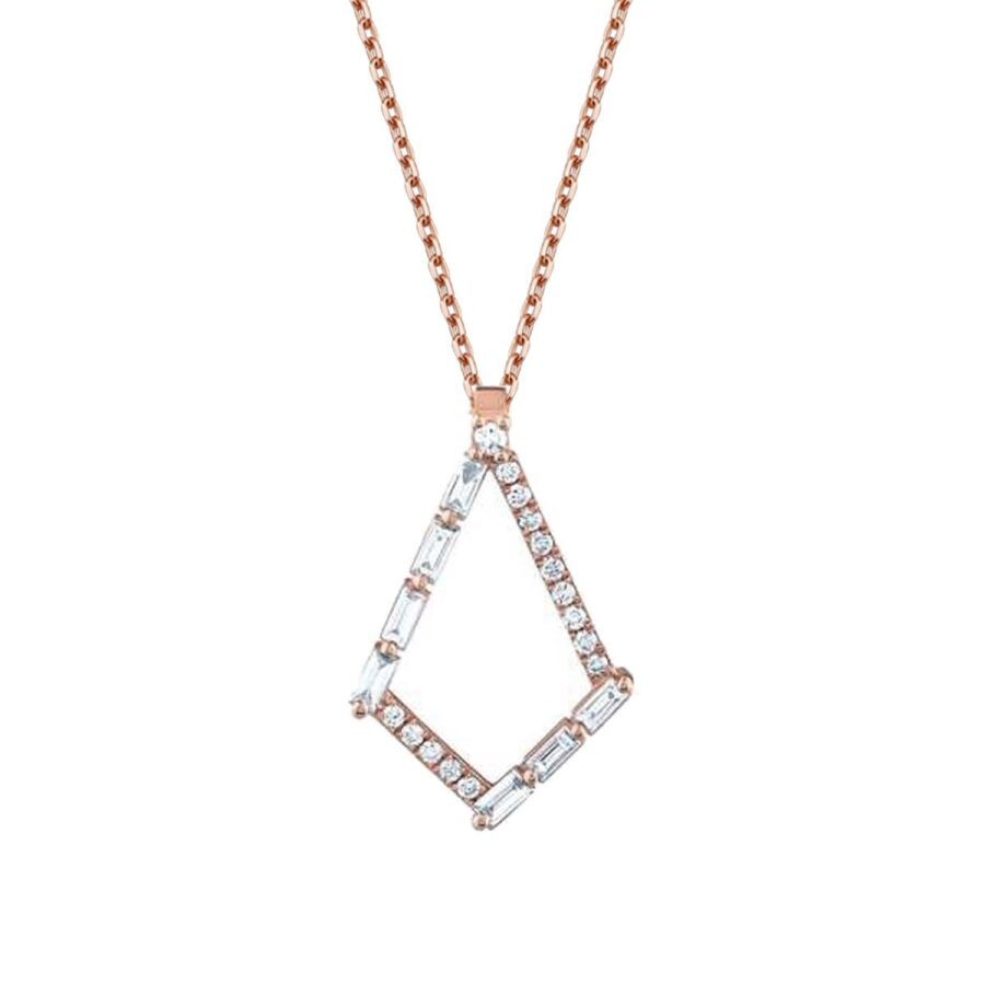 0.34 Carat Diamond Baguette Necklace