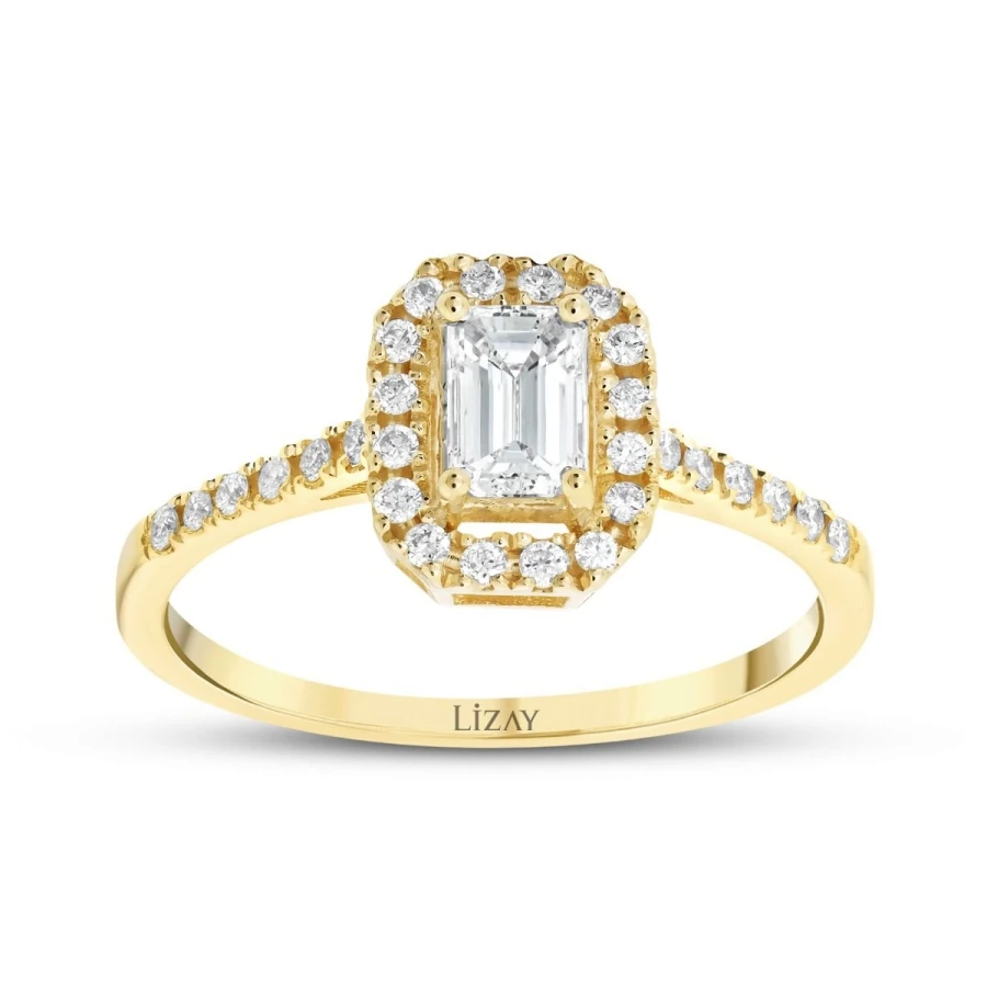 0.69 Carat Diamond Emerald Ring