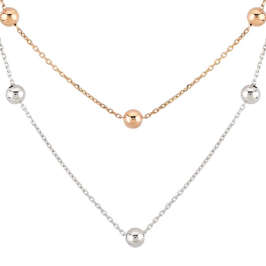 Gold Two-Tone Ball Necklace