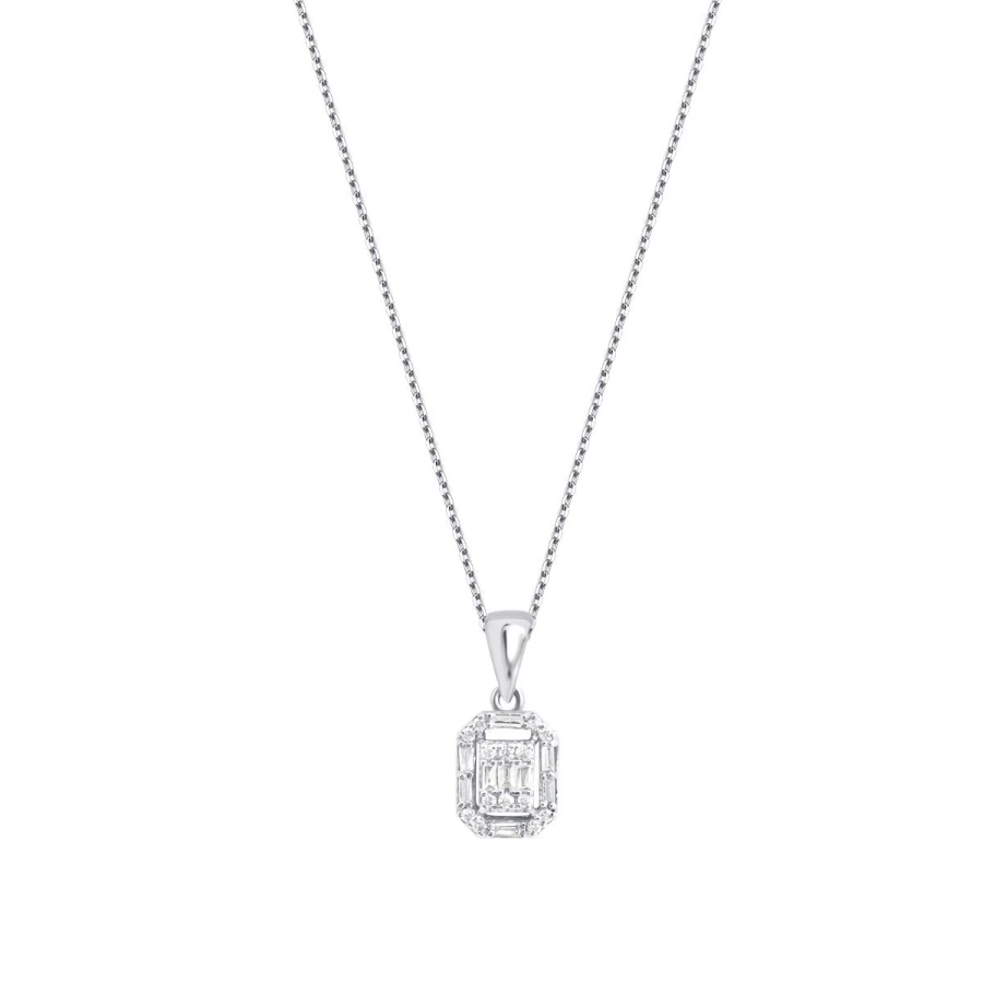 0.14 Carat Diamond Baguette Necklace