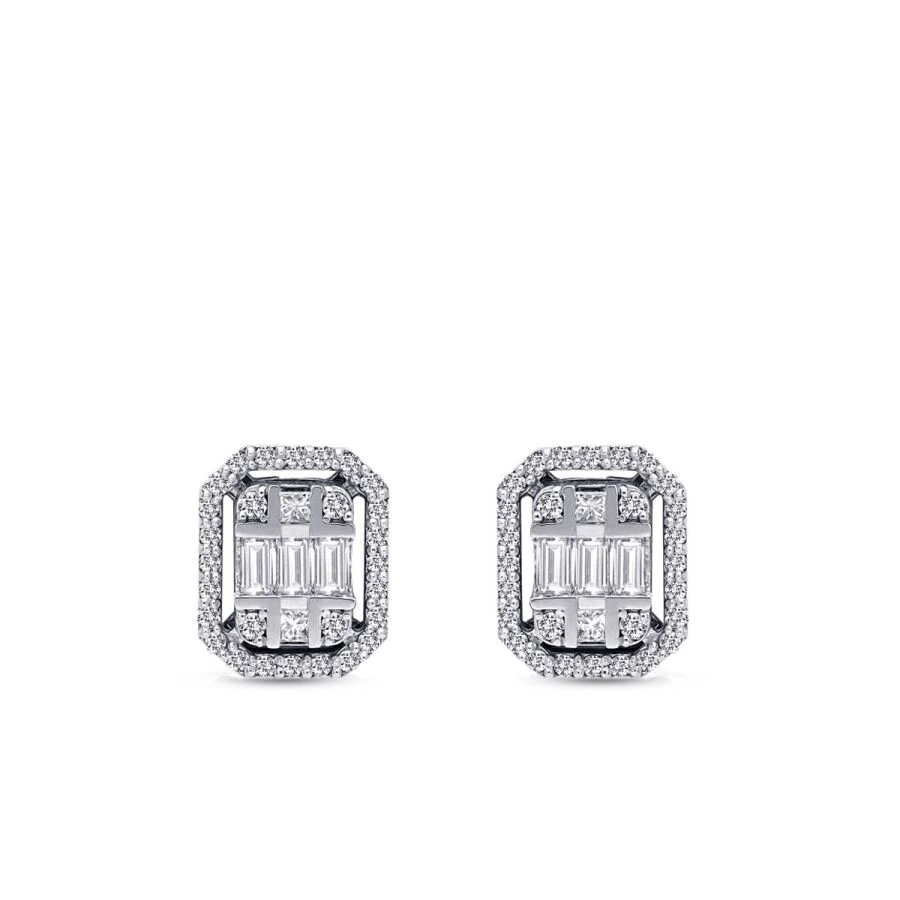 0.38 Carat Diamond Baguette Earrings