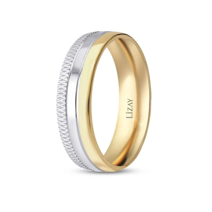 Gold Two-Tone Wedding Band
