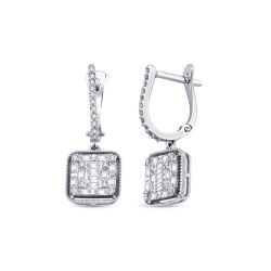 0.70 Carat Diamond Baguette Earrings