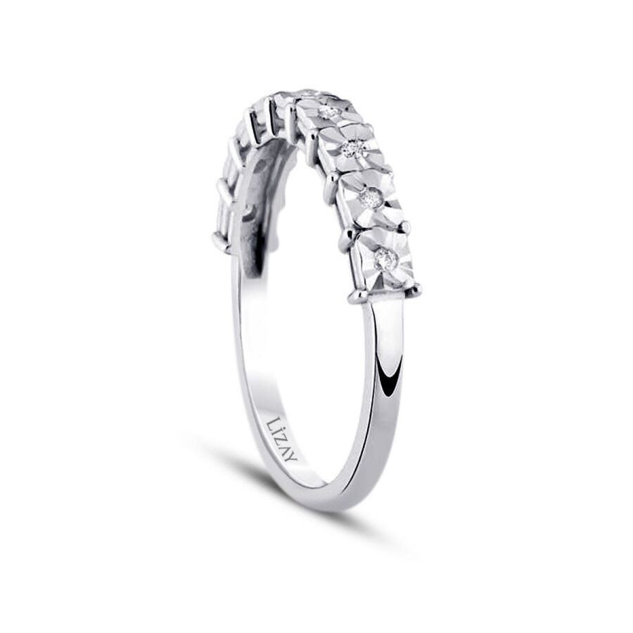 0.05 Carat Diamond Effect Half-Eternity Ring