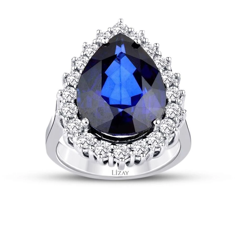 11.98 Carat Diamond Sapphire Ring