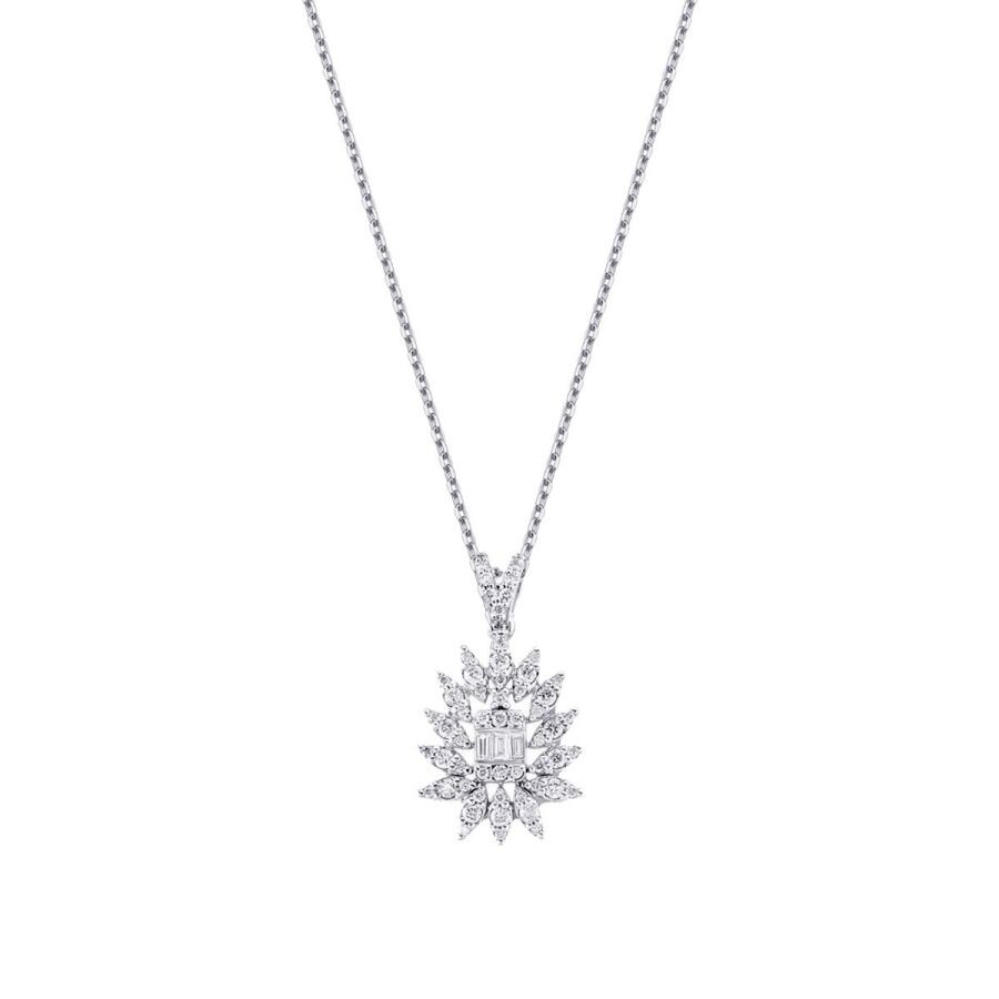 0.42 Carat Diamond Baguette Necklace