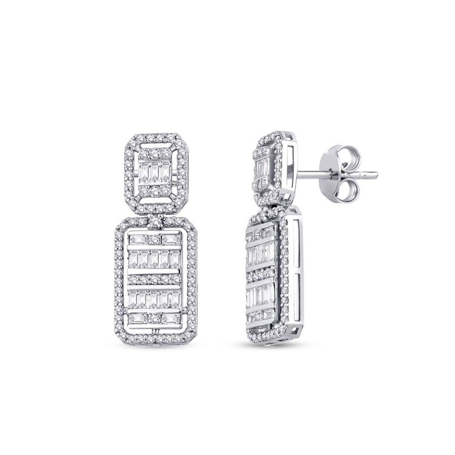 1.14 Carat Diamond Baguette Earrings