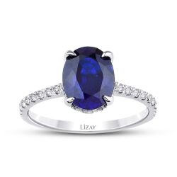 2.56 Carat Diamond Sapphire Ring