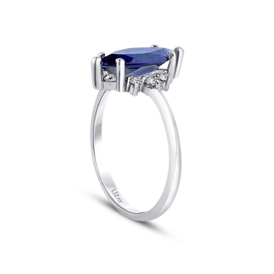2.02 Carat Diamond Sapphire Ring