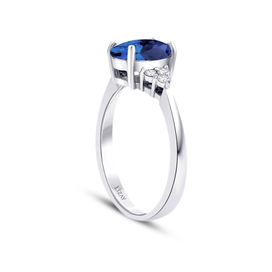 2.27 Carat Diamond Oval Sapphire Ring