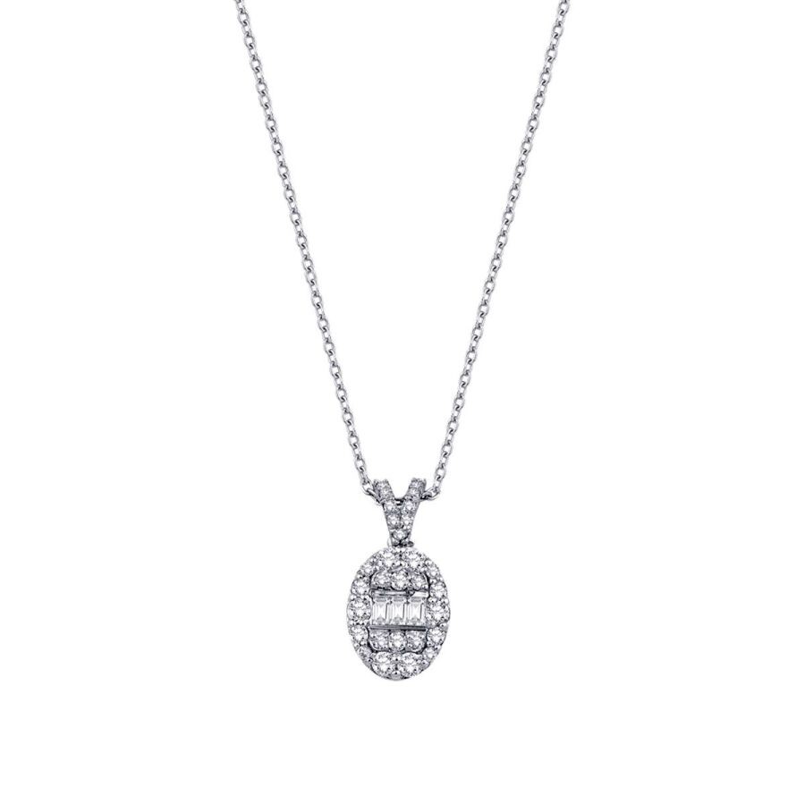 0.42 Carat Diamond Baguette Necklace
